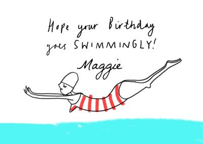 Swimmingly Personalised Happy Birthday Card