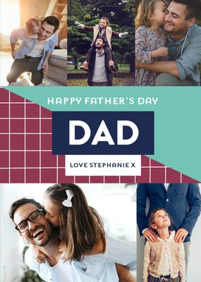 Geometric Patterns Father's Day Multi-Photo Card