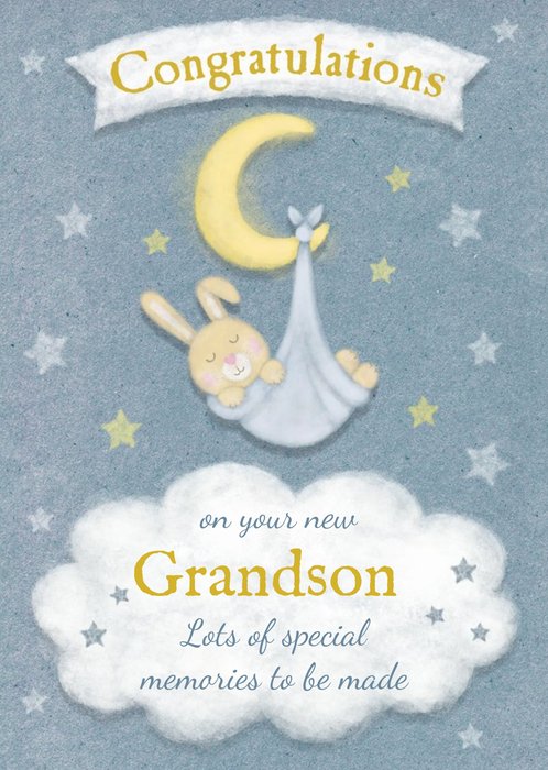 New Grandson Congratulations Postcard