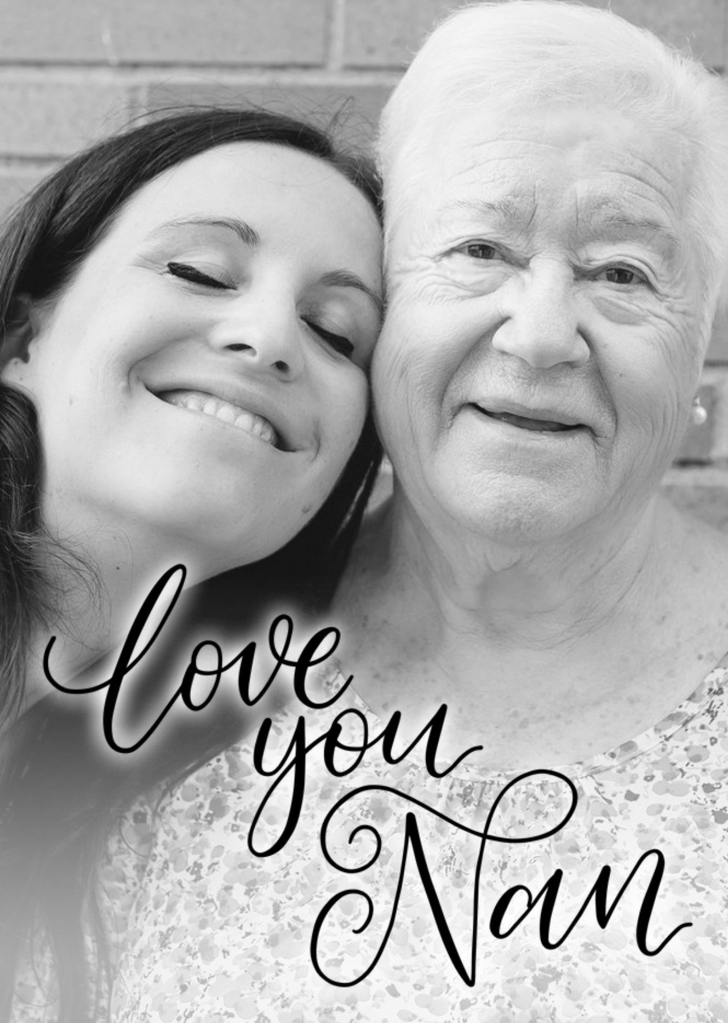 Moonpig Black Script Lettering Love You Nan Photo Card