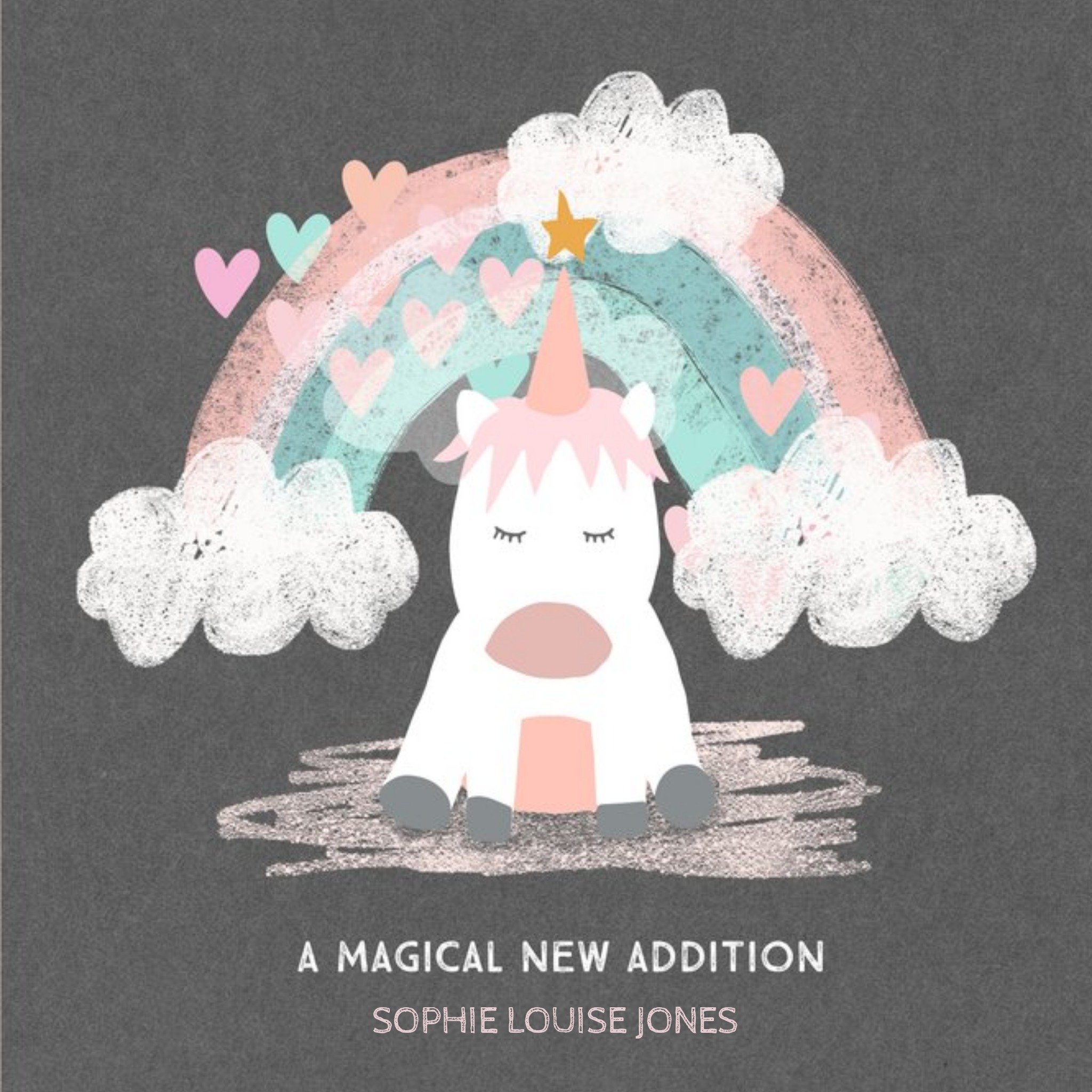 Moonpig Cartoon Unicorn Personalised New Baby Card