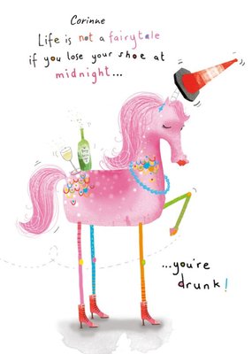 Funny Unicorn Card - Life is not a fairytale