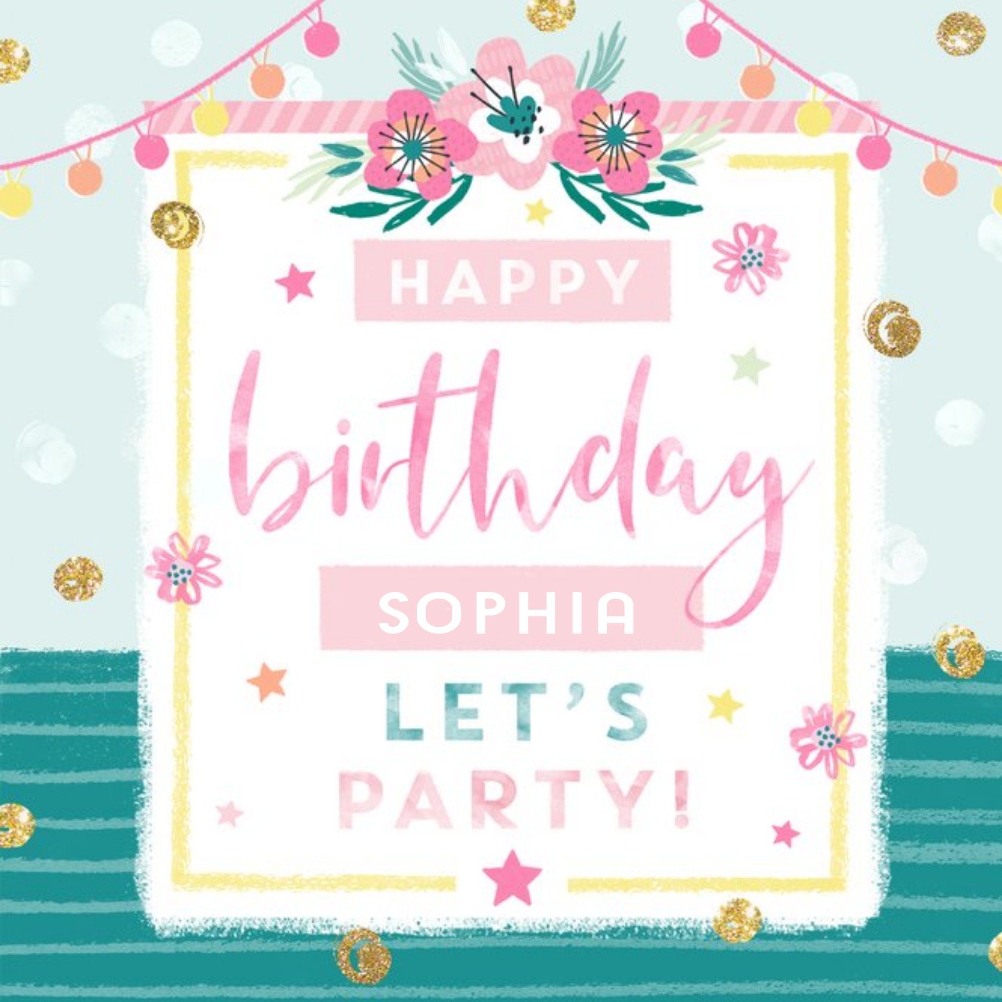 Moonpig Let's Party Bohemian Birthday Card