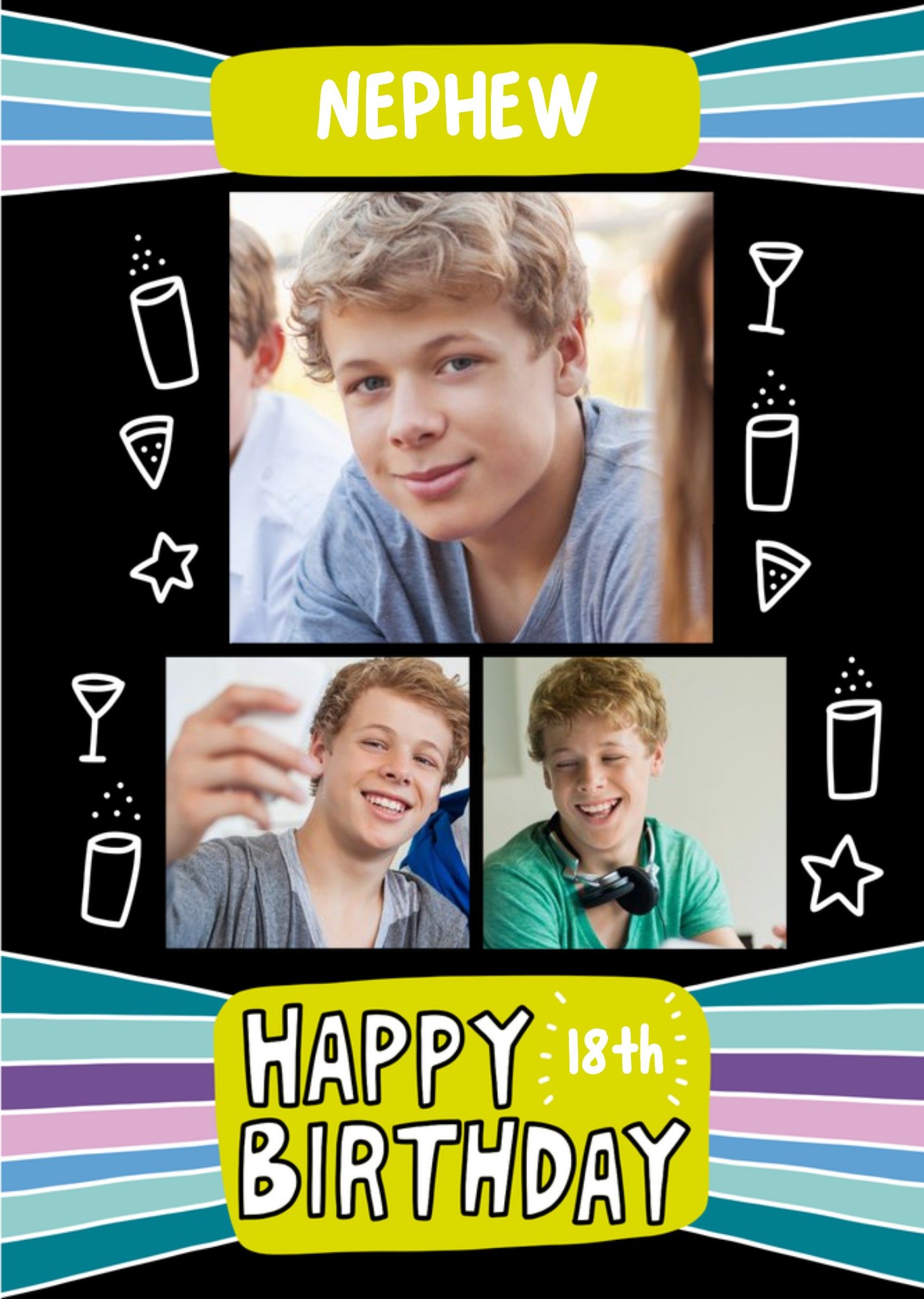 Moonpig Angela Chick Nephew Editable Age Photo Upload Card