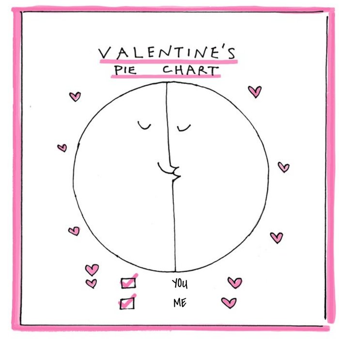 You And Me Valentine's Pie Chart Greeting Card