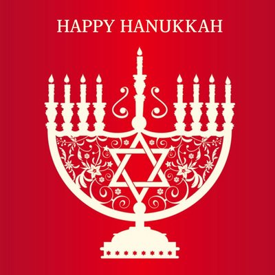 Menorah Star Of David Personalised Happy Hanukkah Card