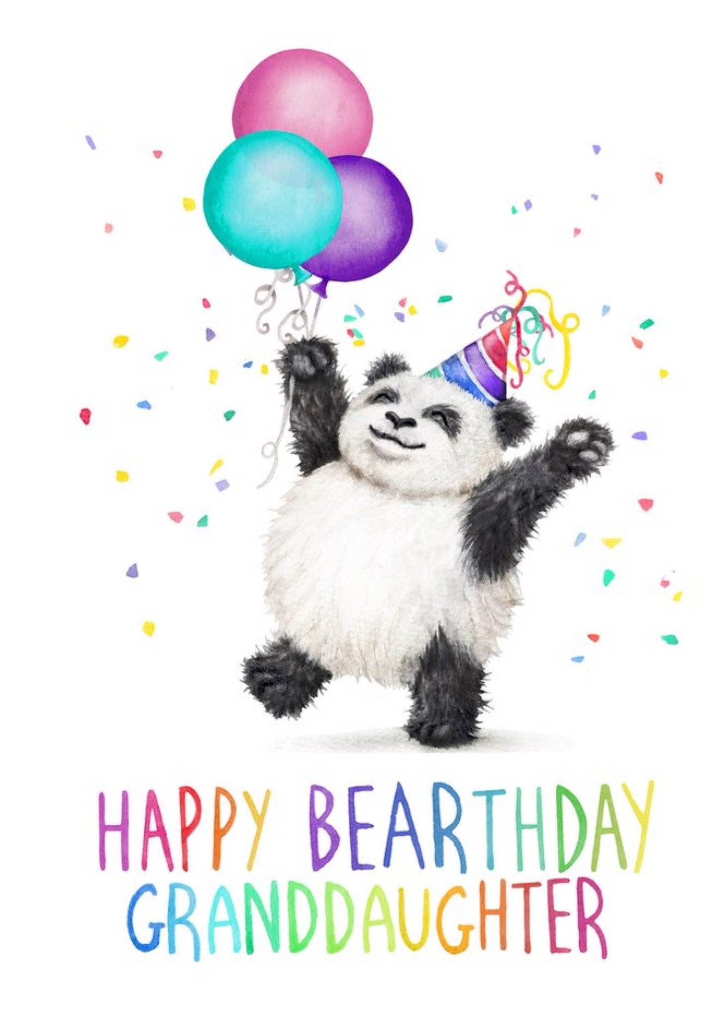 Moonpig Cute Panda Happy Bearthday Granddaughter Birthday Card