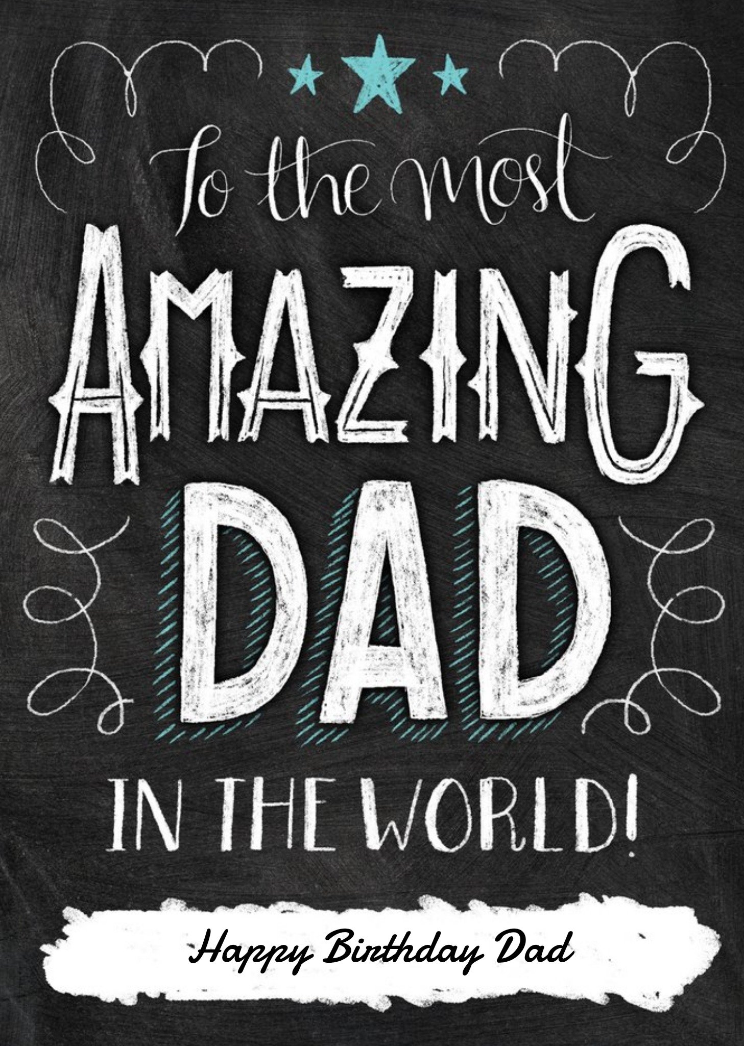 Moonpig Chalkboard Style Amazing Dad Personalised Happy Birthday Card For Father