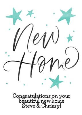 Allure Julia Broughton Calligraphy Stars New Home Congrats Card