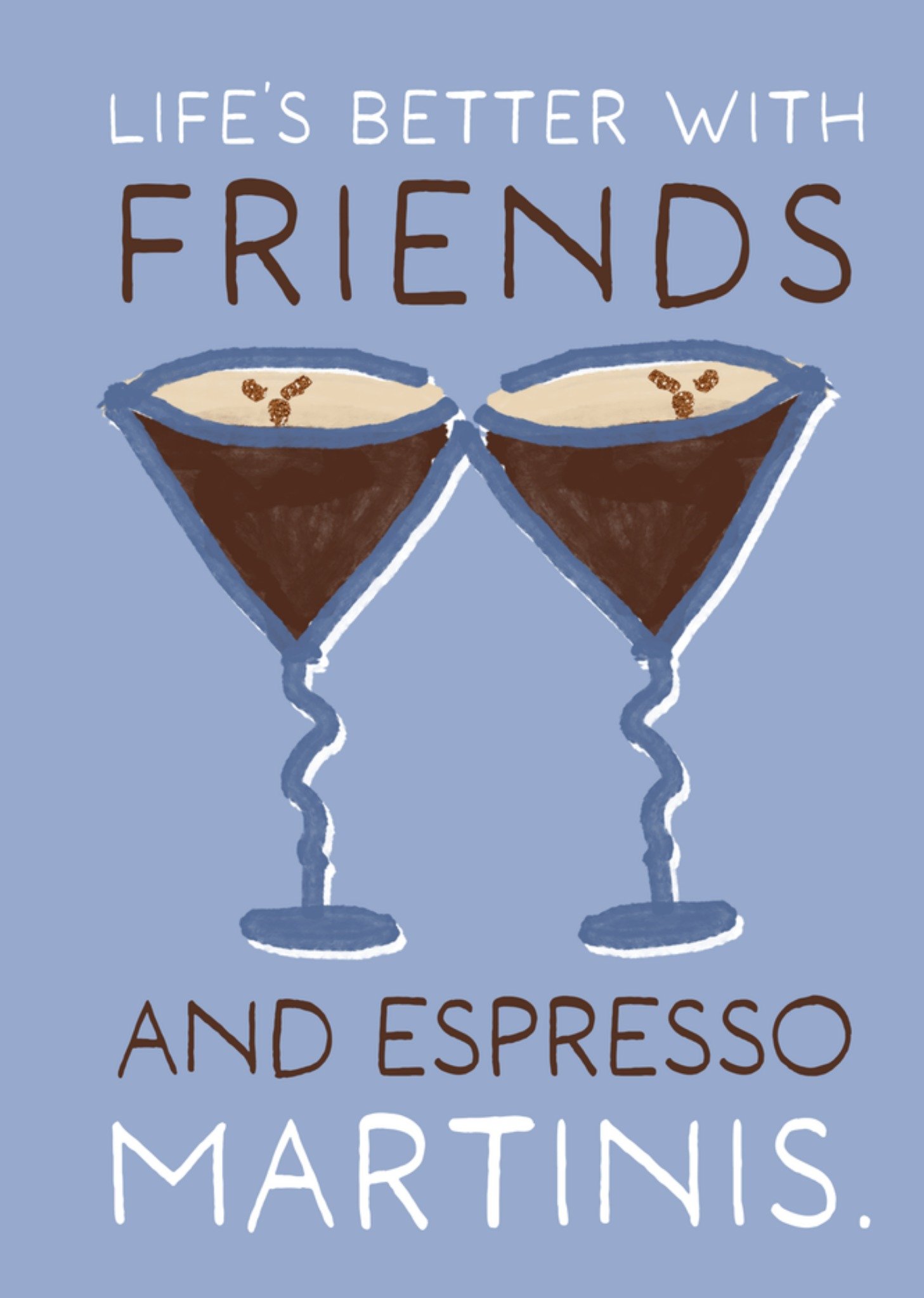 Moonpig Life's Better With Friends Illustrated Cocktails Card