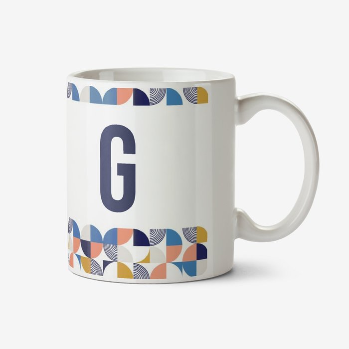 Geometric Shapes Personalise Letter Mug