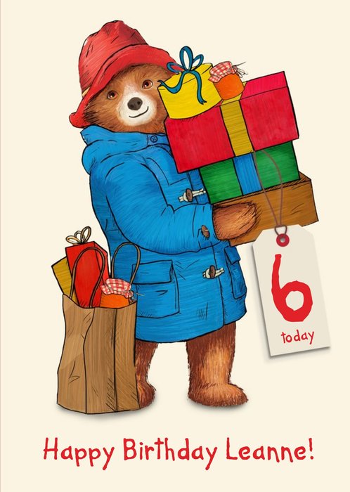 Paddington 6Th Birthday Personalisation Card