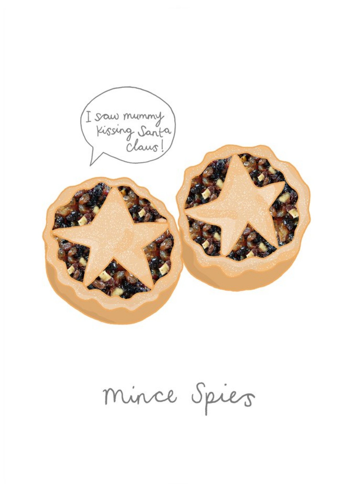 Moonpig Mince Spies Funny Illustration Christmas Card