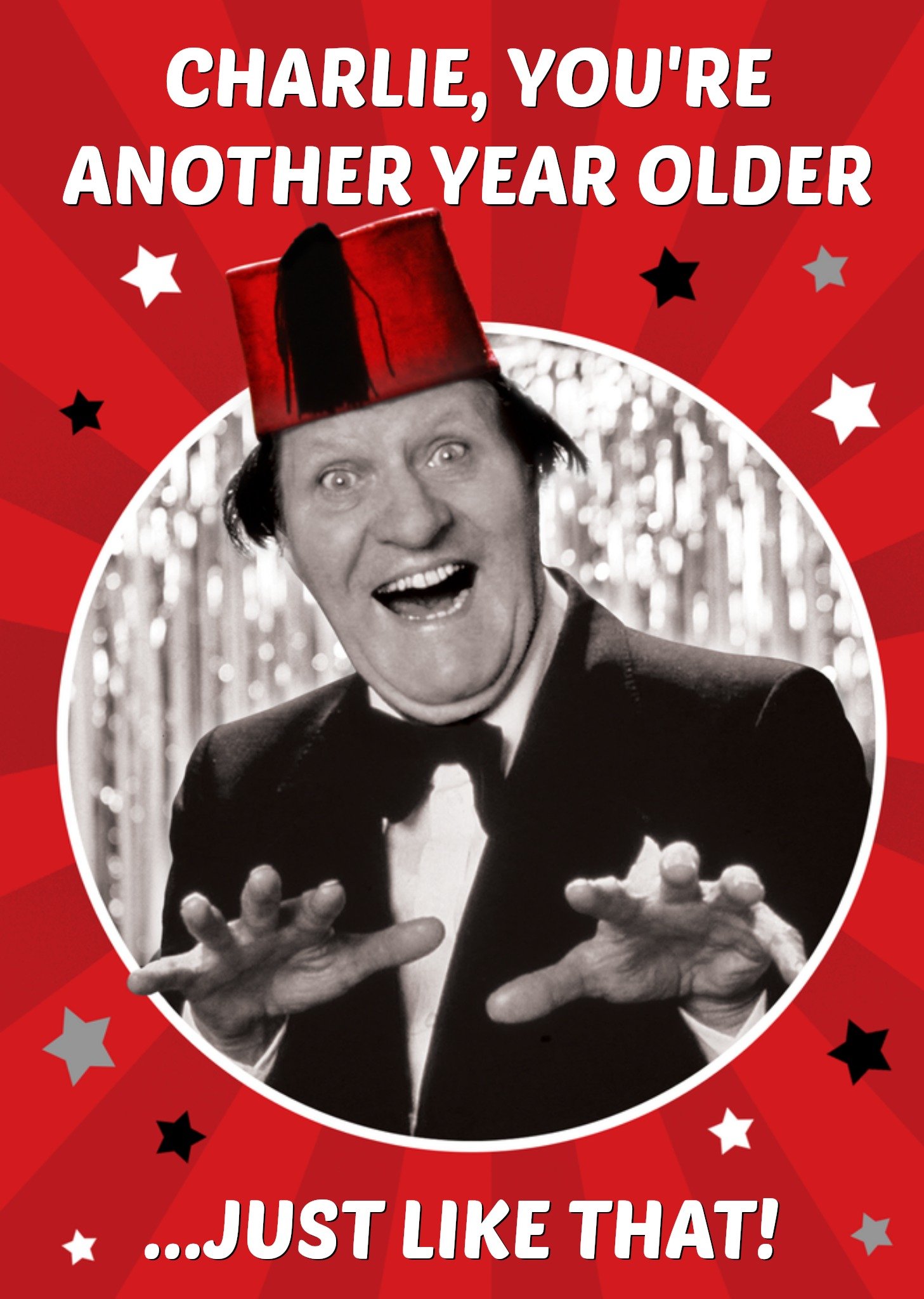 Moonpig Funny Danilo Tommy Cooper Birthday Card