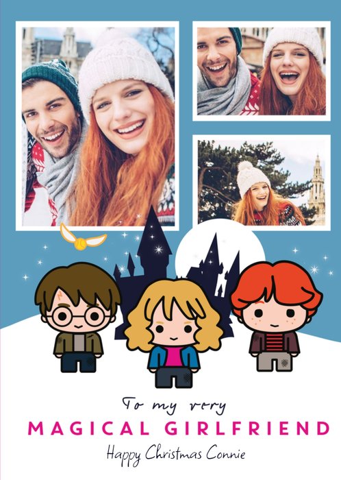 Harry Potter Cartoon To My Very Magical Girlfriend Photo Upload Christmas Card