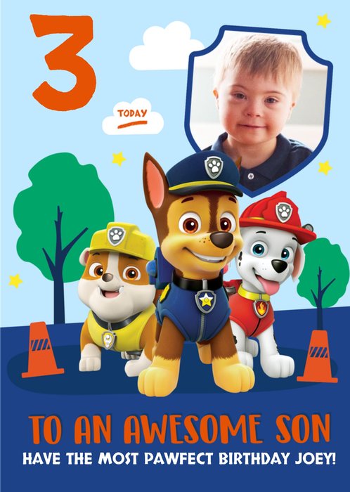 Paw Patrol Birthday Card for Son An Awesome Son