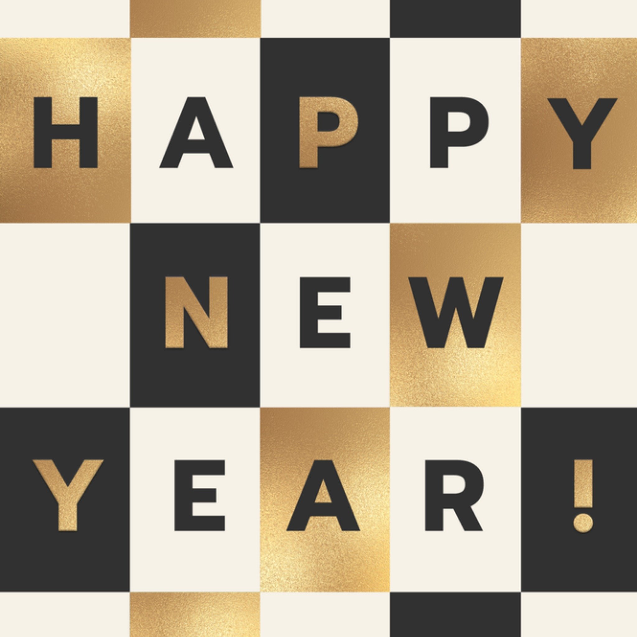Moonpig Happy New Year Colour Block Typography Card