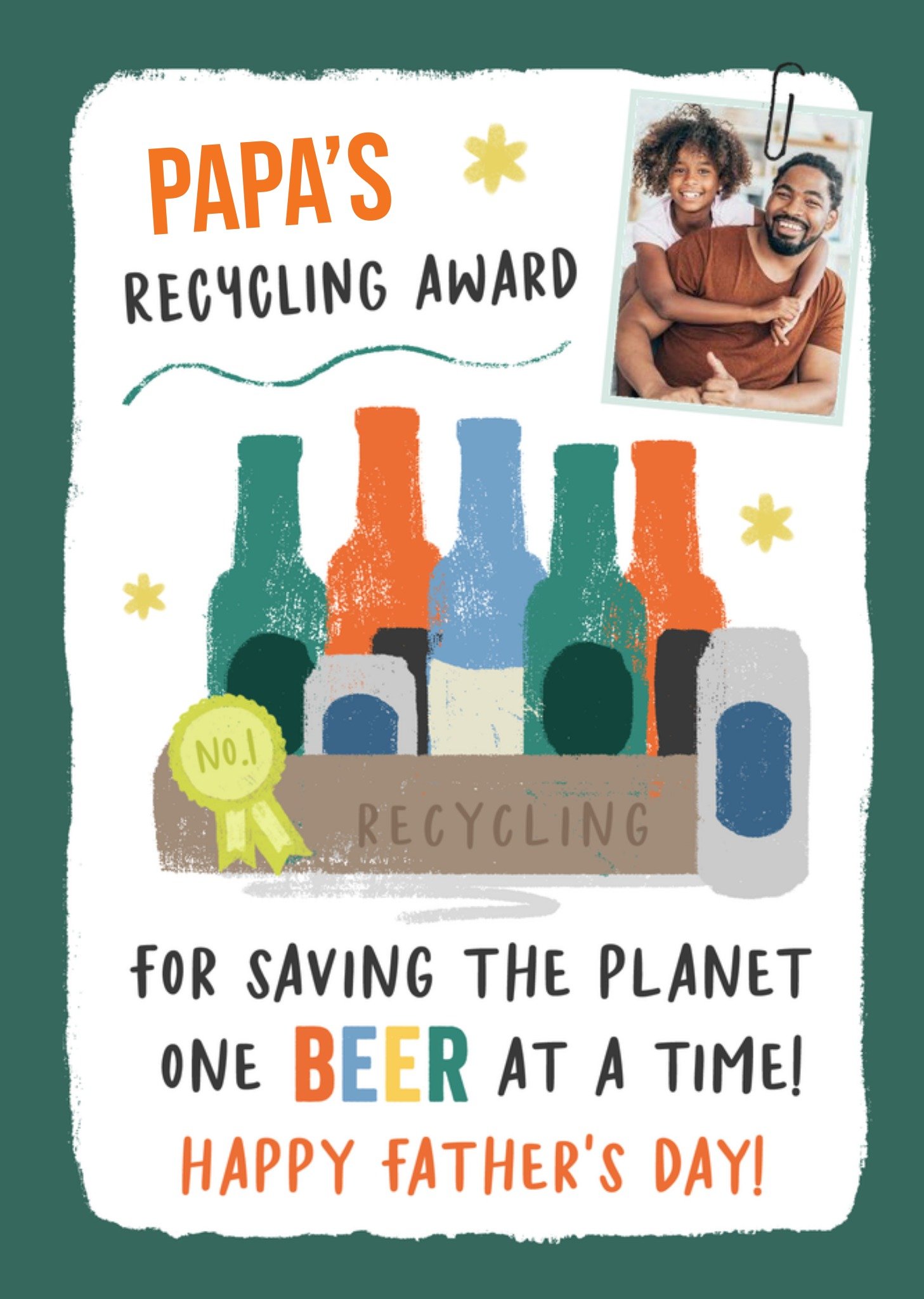 Moonpig Recycling Award Father's Day Photo Upload Card