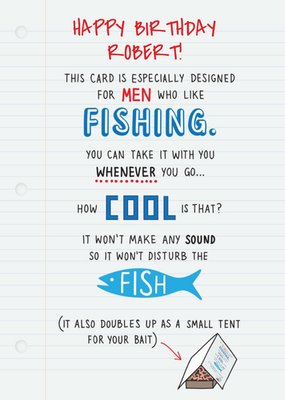 This Card Is Designed For Men Who Like Fishing... Card