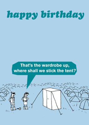 Modern Toss Funny Cartoon Camping Birthday Card