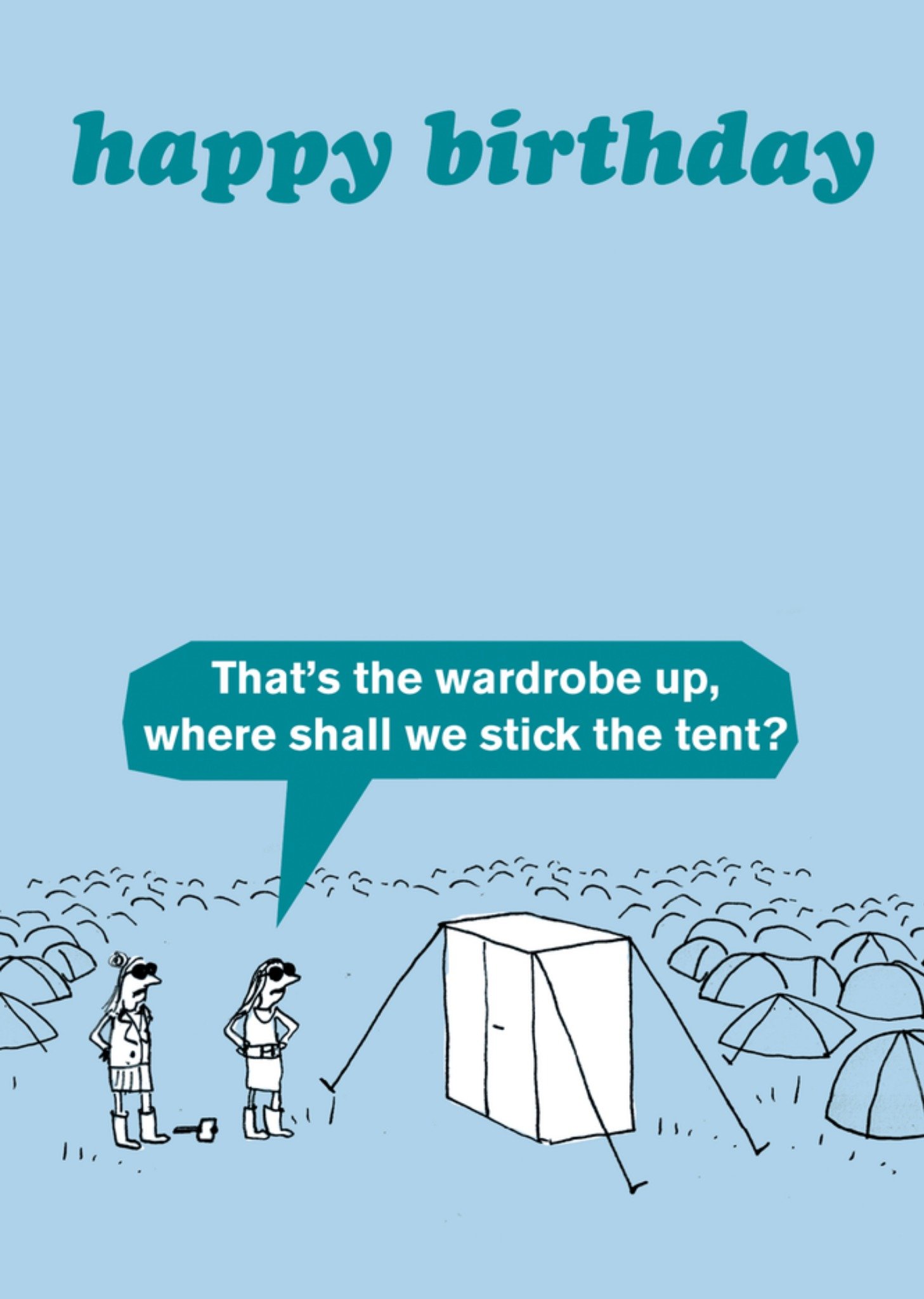 Moonpig Modern Toss Funny Cartoon Camping Birthday Card