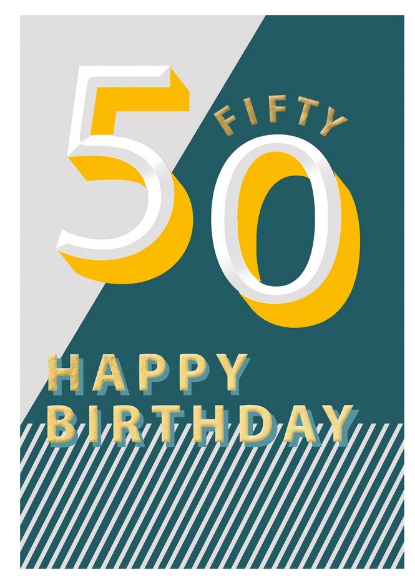 Moonpig 50 Happy Birthday Block Colour Card