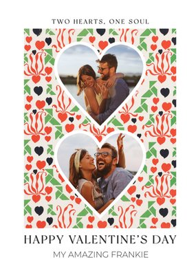 Two Hearts One Soul Romantic V&A Photo Upload Valentine's Day Card
