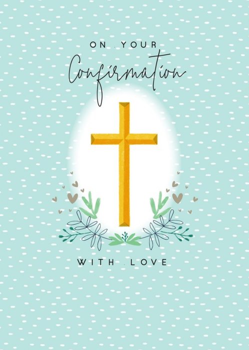 Illustrated Cross Floral Confirmation Day Card