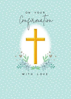 Illustrated Cross Floral Confirmation Day Card