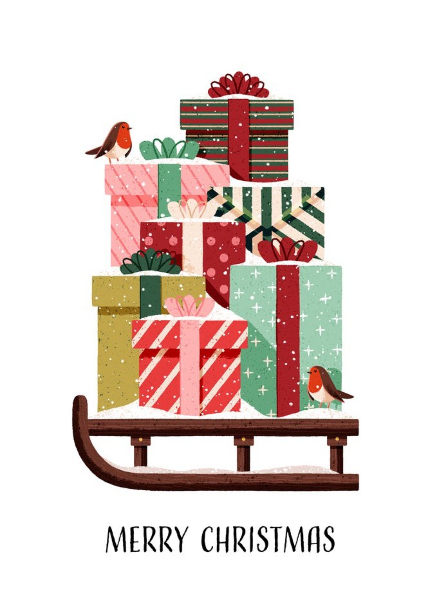 Moonpig Folio Merry Christmas Presents On Sleigh Card