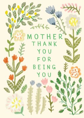 Mother Thank You For Being You Card