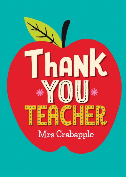 Thank You Teacher Card