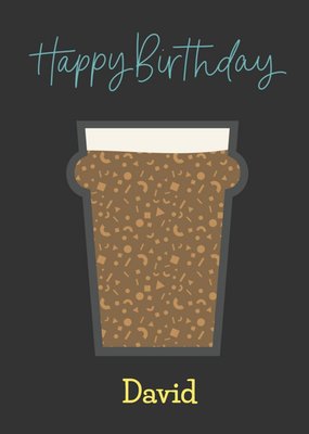 Scatterbrain Illustrated Pint Of Beer Happy Birthday Card