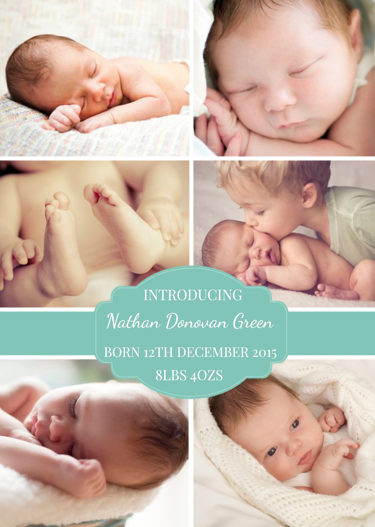 Moonpig New Baby Announcement Photo Card