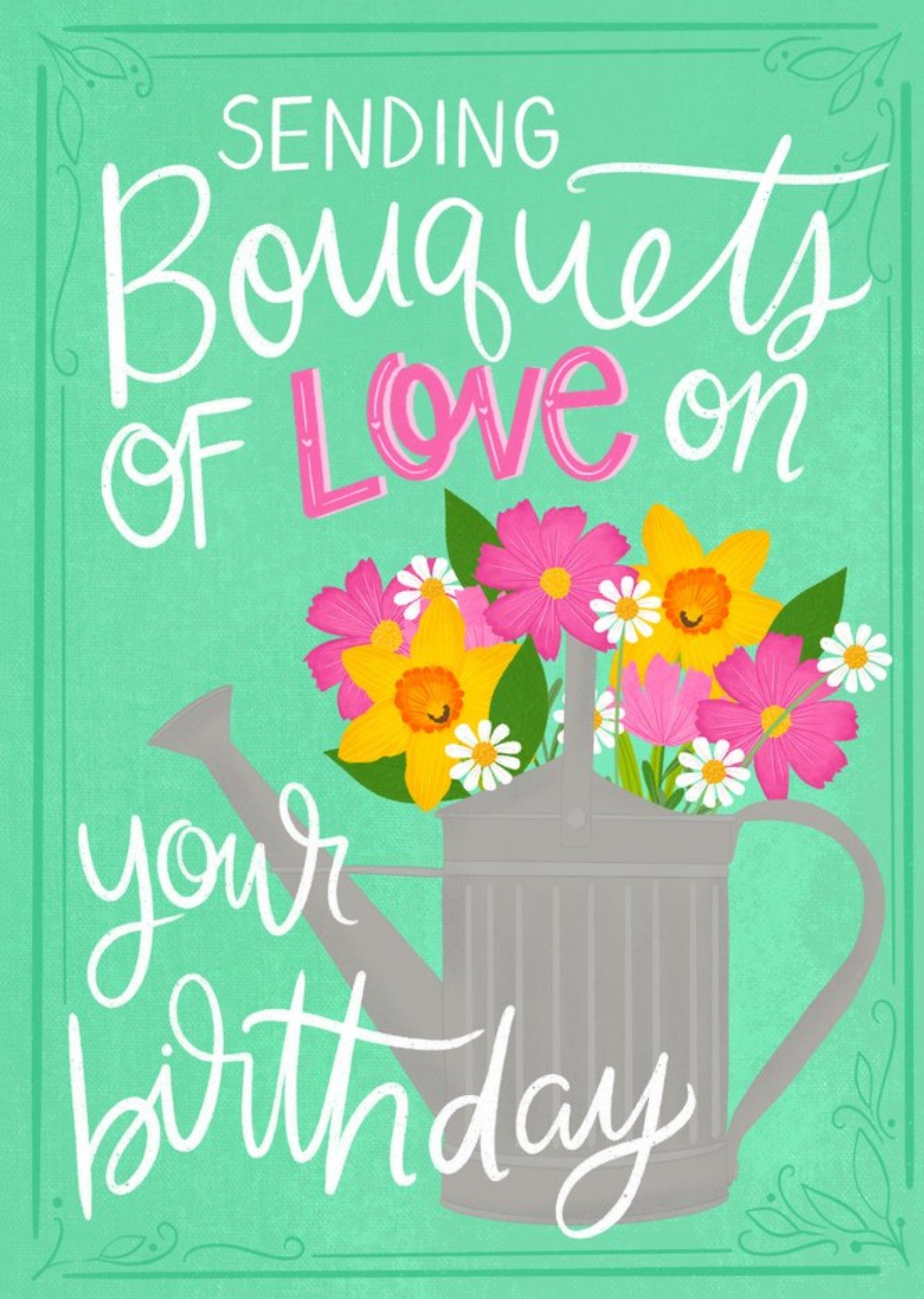 Friends Pen & Paint Illustrations Floral Gardening Birthday Card