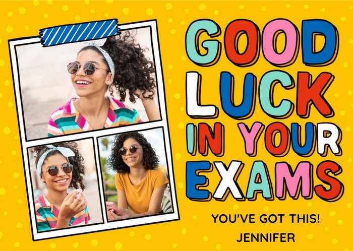 Good Luck In your Exams Photo Upload Card