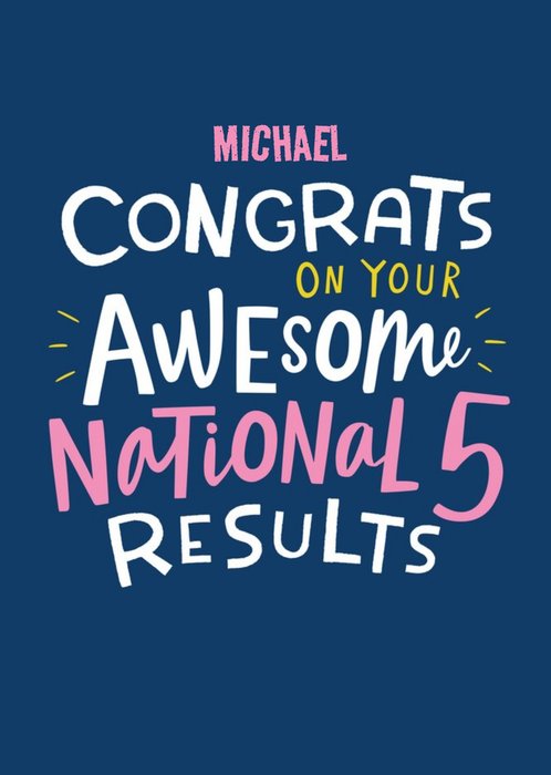 Illustrated Typographic National 5 Exam Congratulations Card