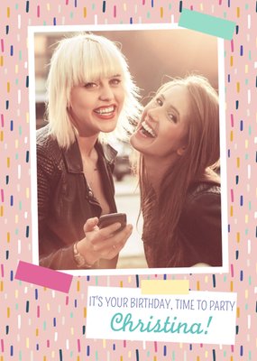 Bright Pink Photo Happy Birthday Card