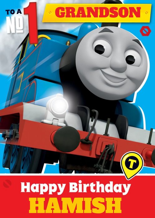 Thomas And Friends To A Number 1 Grandson Birthday Card