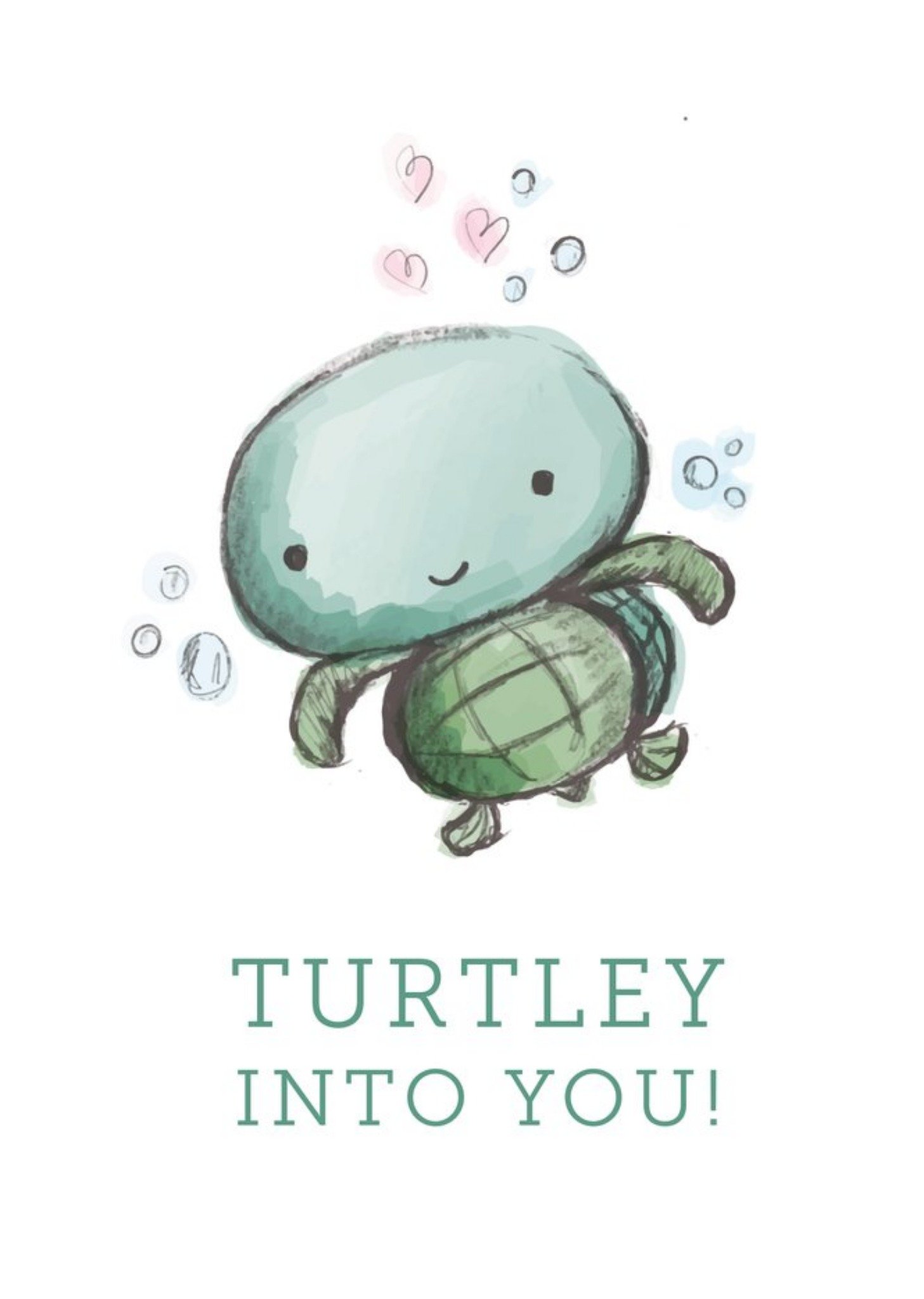 Moonpig Illustration Of A Cute Turtle Valentine's Day Card