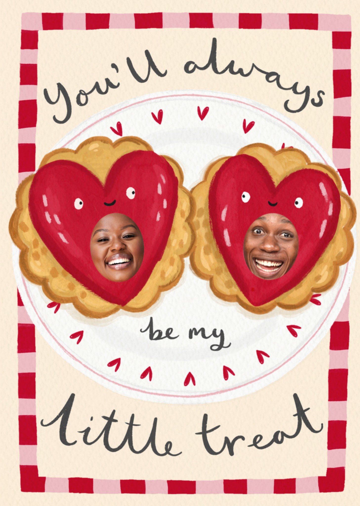 Moonpig Cute Heart Biscuits Valentine's Day Photo Upload Card