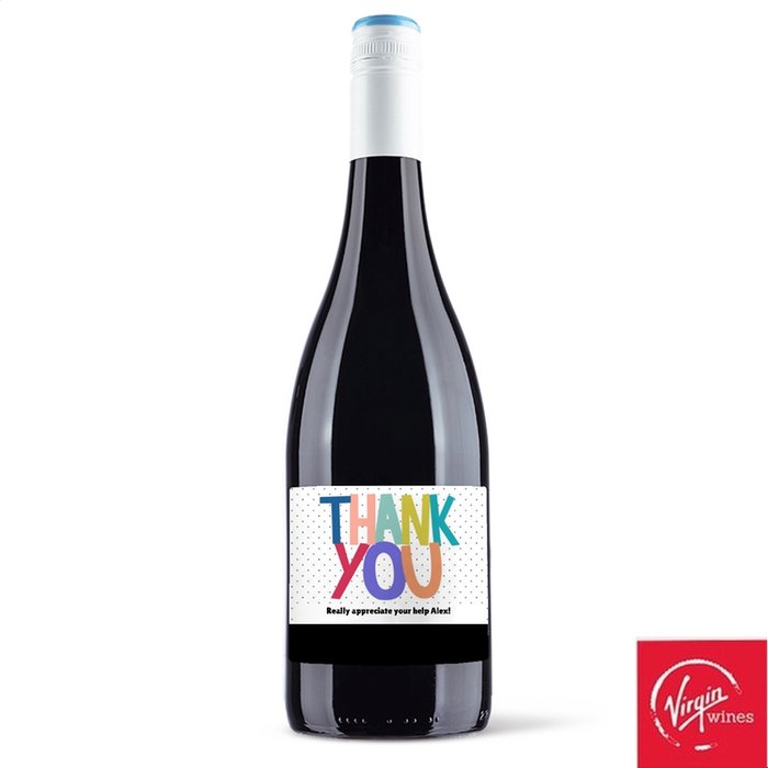 Virgin Wines Personalised Thank You Aussie Shiraz 75cl 