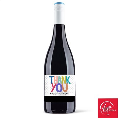 Virgin Wines Personalised Thank You Merlot 75cl 