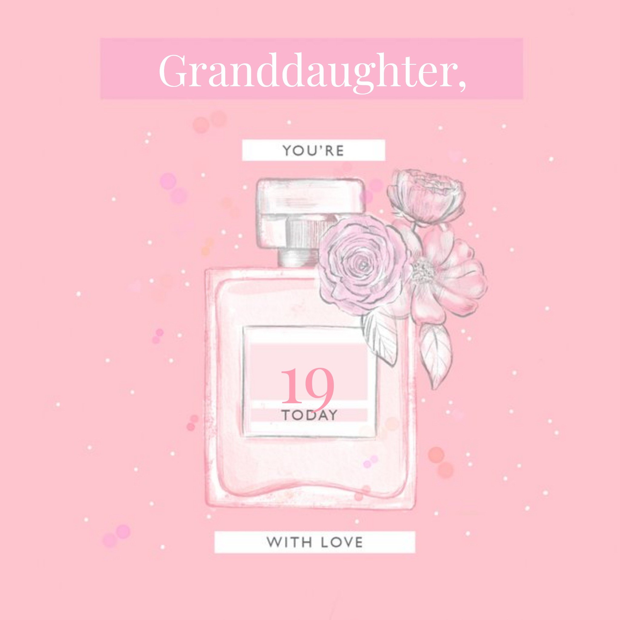 Moonpig Floral Perfume Bottle Pink Birthday Card