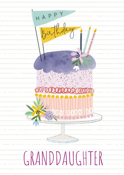 Laura Darrington Modern Colourful Birthday Granddaughter Card