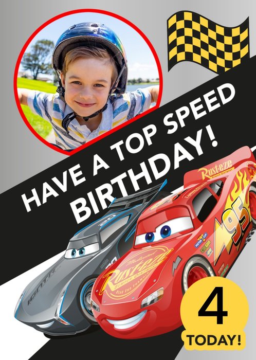 Disney Cars Have A Top Speed Birthday Photo Upload Card