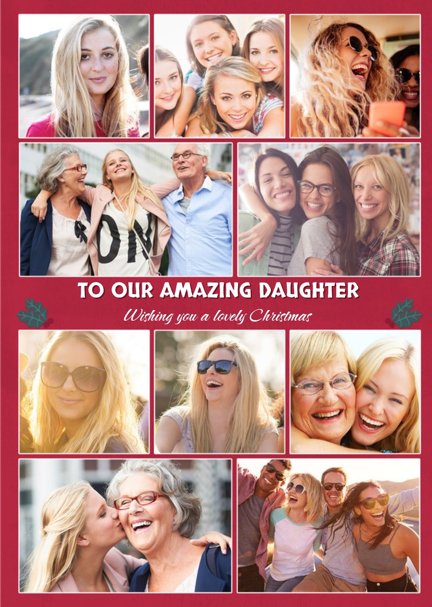 Moonpig To Our Amazing Daughter Multiple Photo Upload Christmas Card