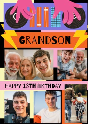 Grandson Photo Upload 18th Birthday Card