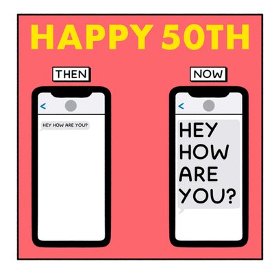 Hey How Are You Then And Now Funny 50th Birthday Card