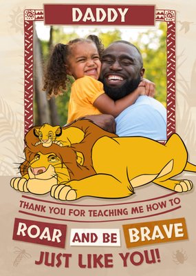 Thank You Brave Daddy Disney The Lion King Photo Upload Card